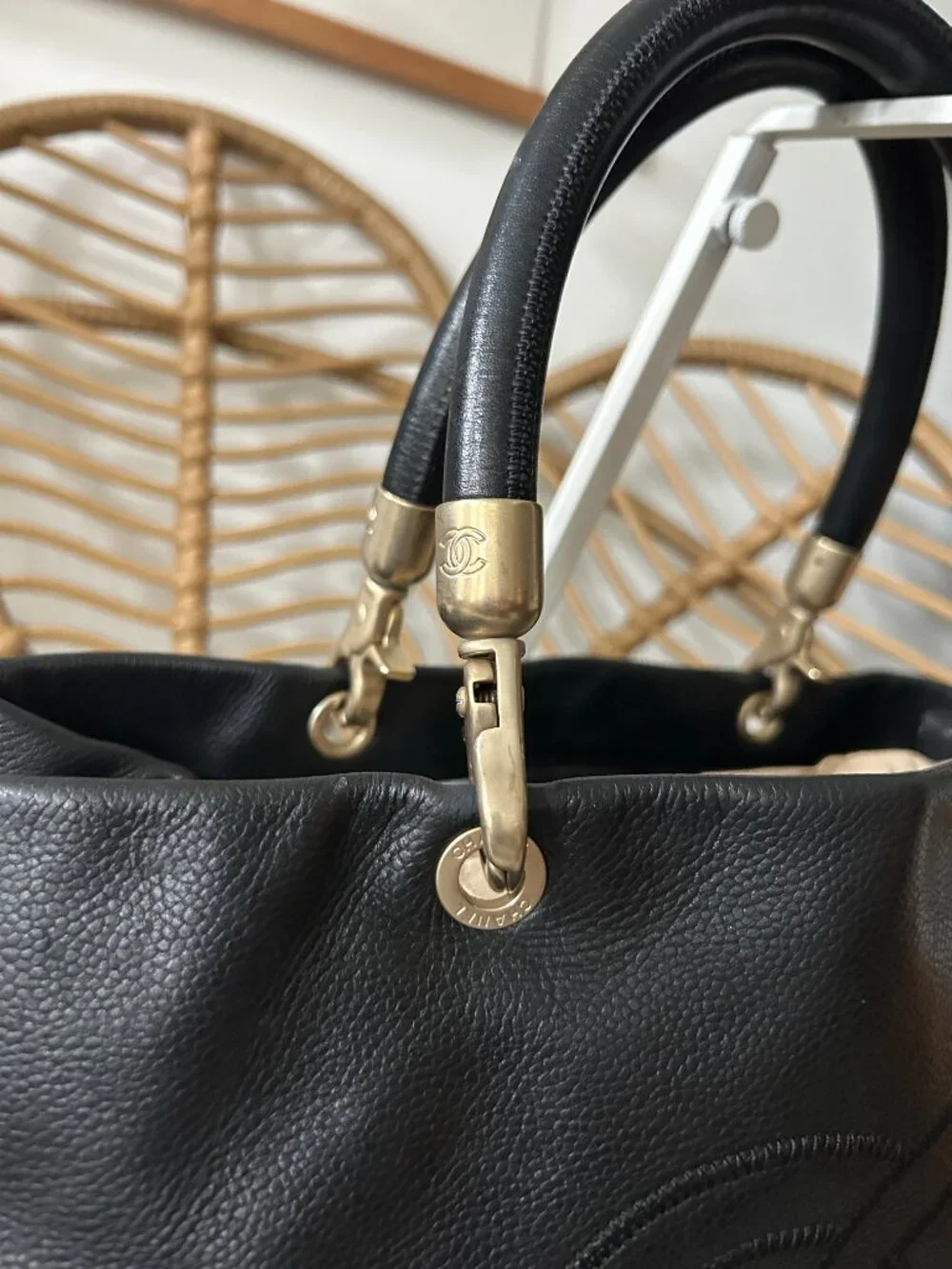 CHANEL Timeless Tote Shoulder in Black Caviar with dust bag